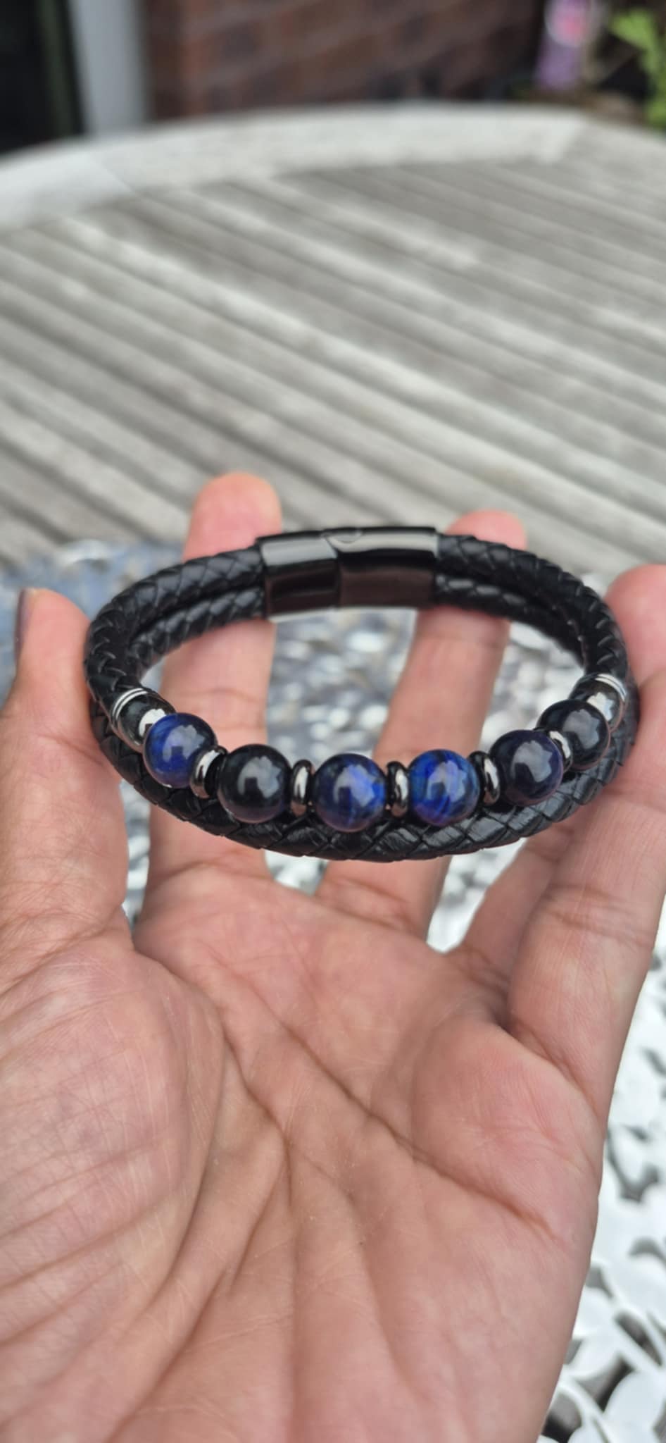 Tiger Eye and Leather Bracelets for Men