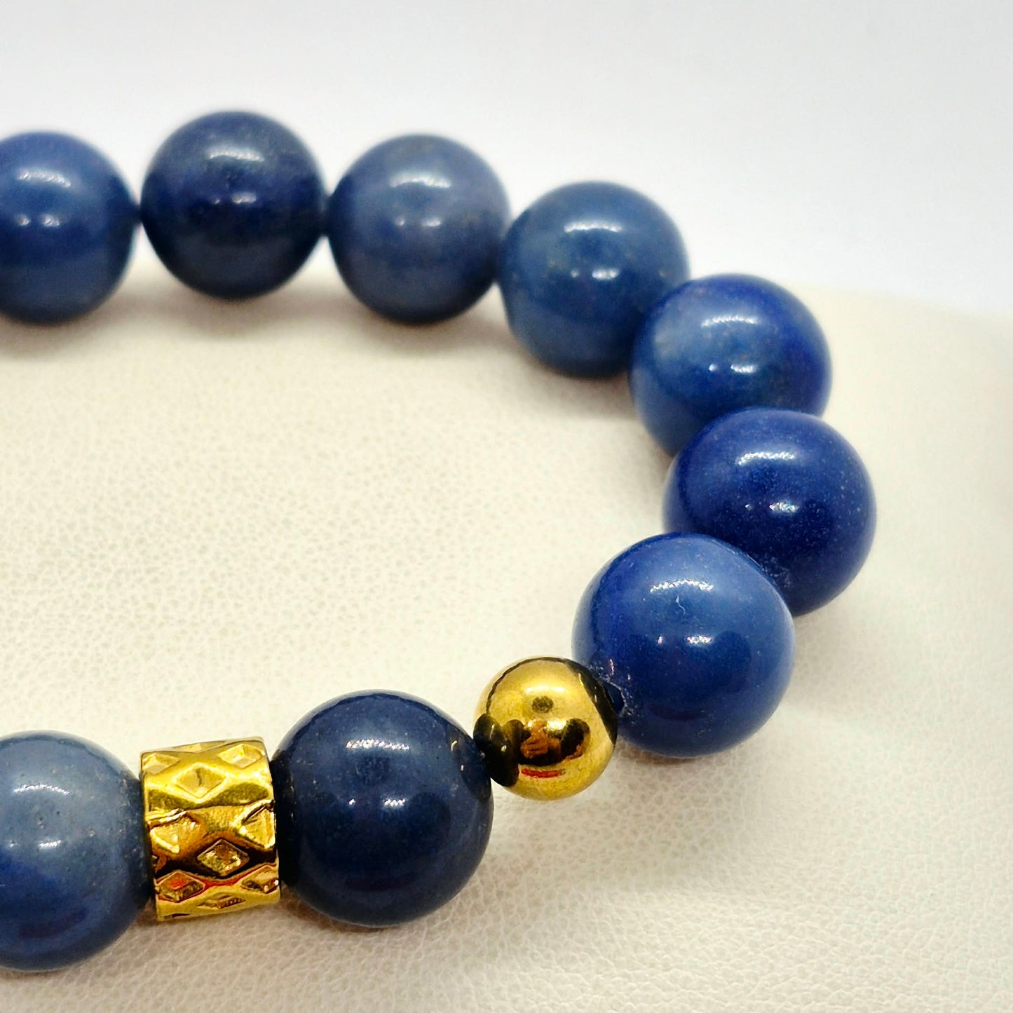 Natural Blue Aventurine Bracelet in 12mm Stones