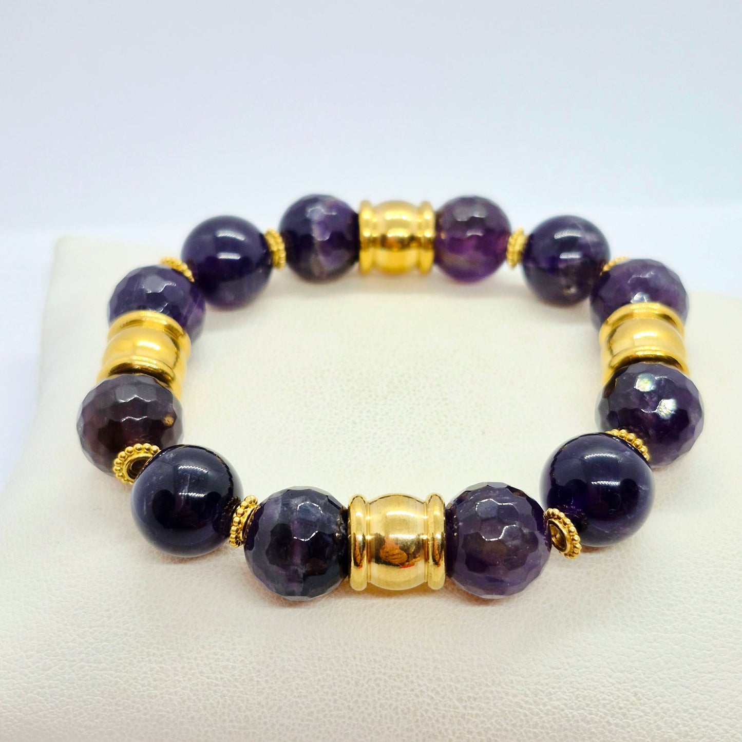 Natural Amethyst Bracelet in 12mm Stones
