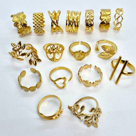 Gold Plated Stainless Steel Ring Resizeable