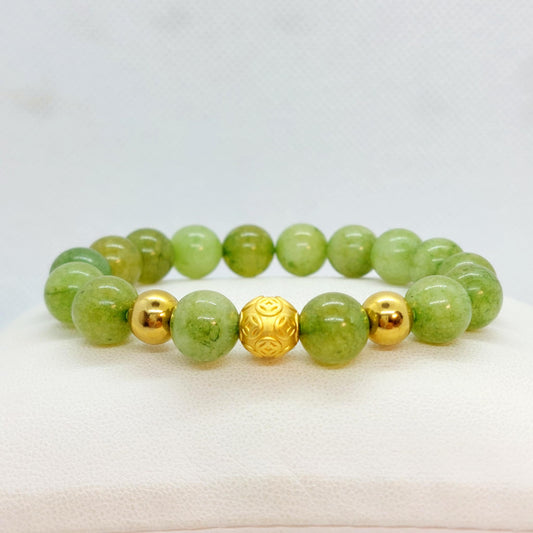 Natural Peridot Bracelet with 10mm Stones