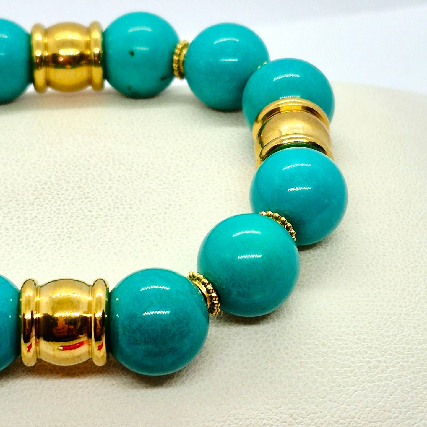 Natuurlijke Turkoois Armband in 12 mm Stenen