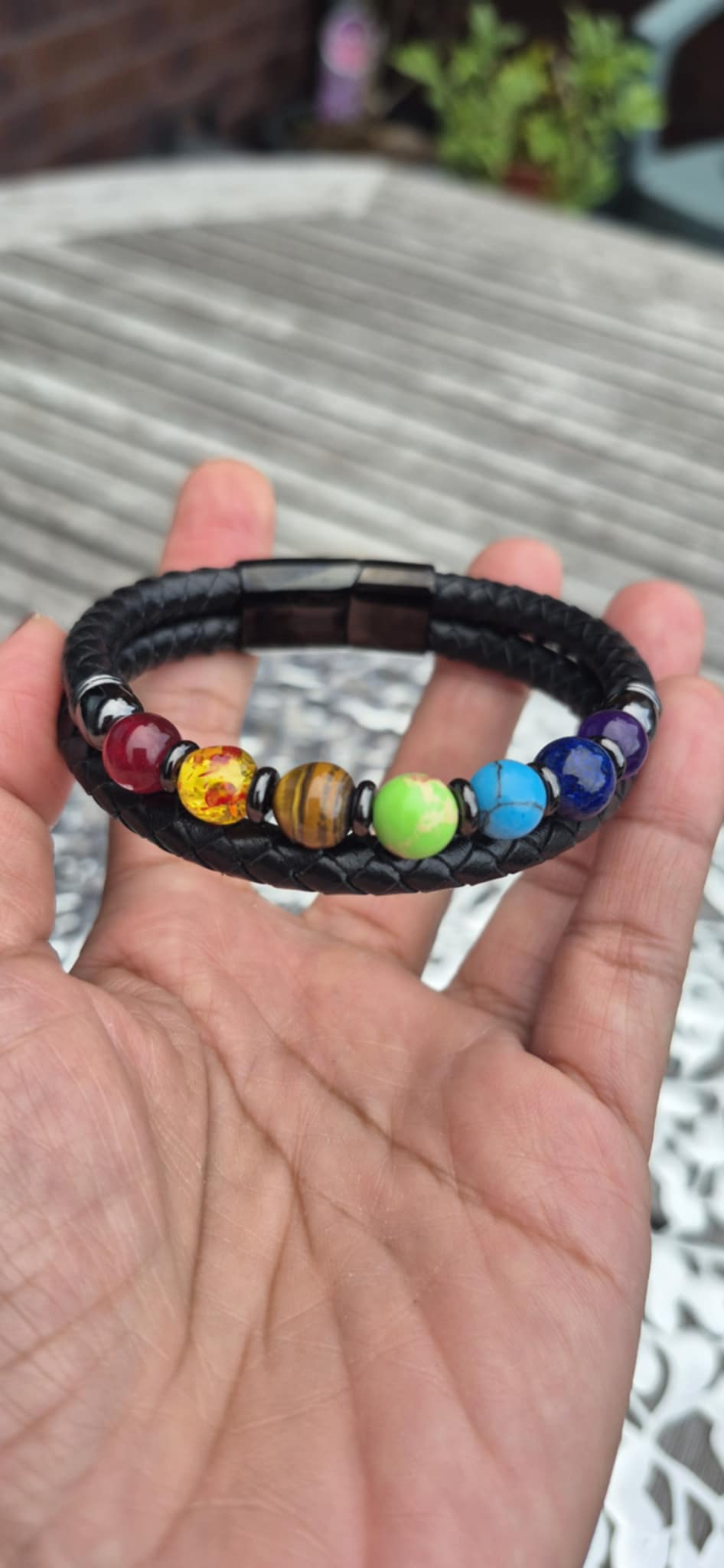 Tiger Eye and Leather Bracelets for Men