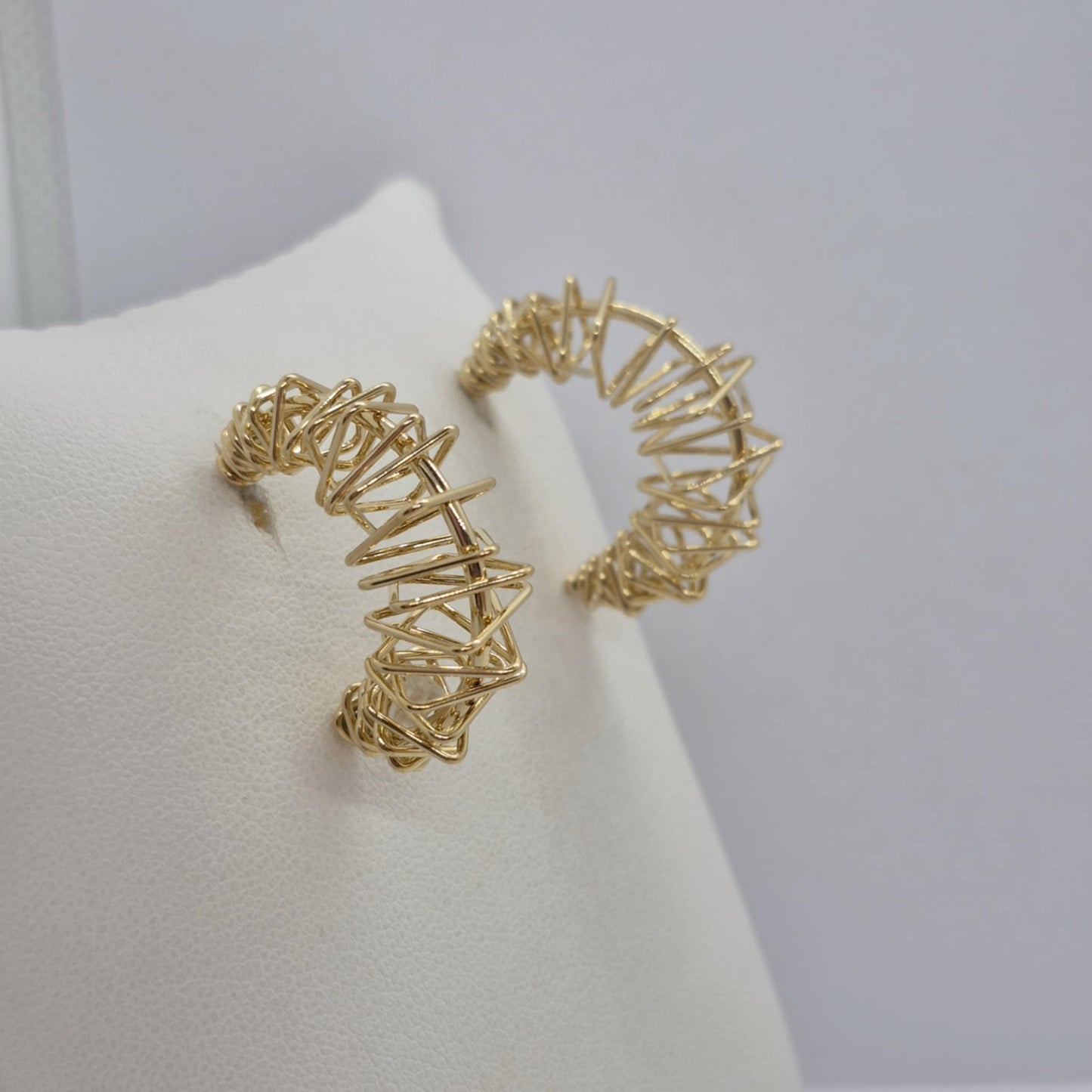 Large Half Hoop Earrings in Gold Plated Stainless Steel