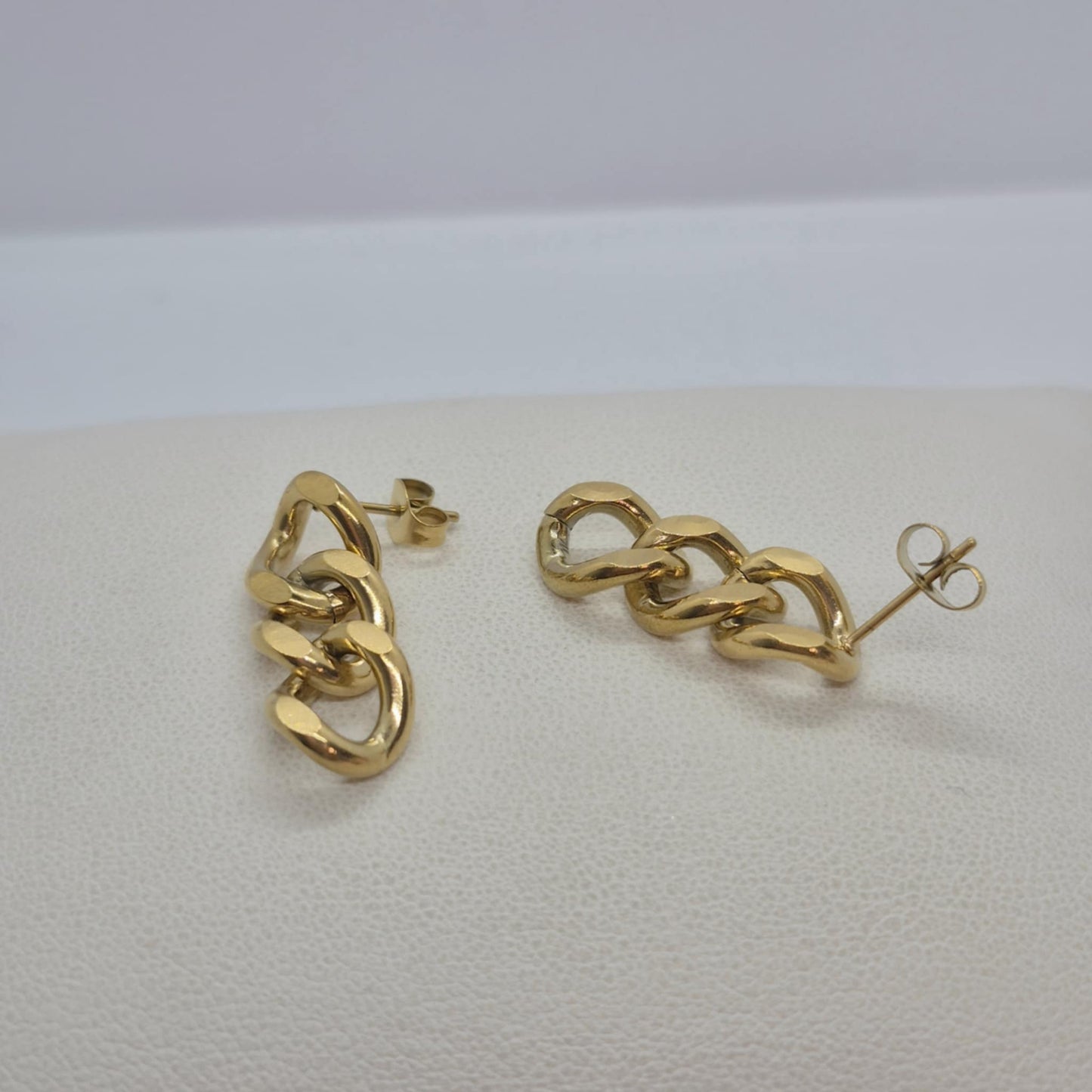 Stainless Steel Gold Plated Dangle Earrings