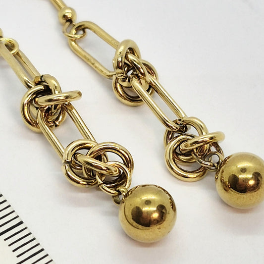 Dangle Earrings in Gold Plated Stainless Steel