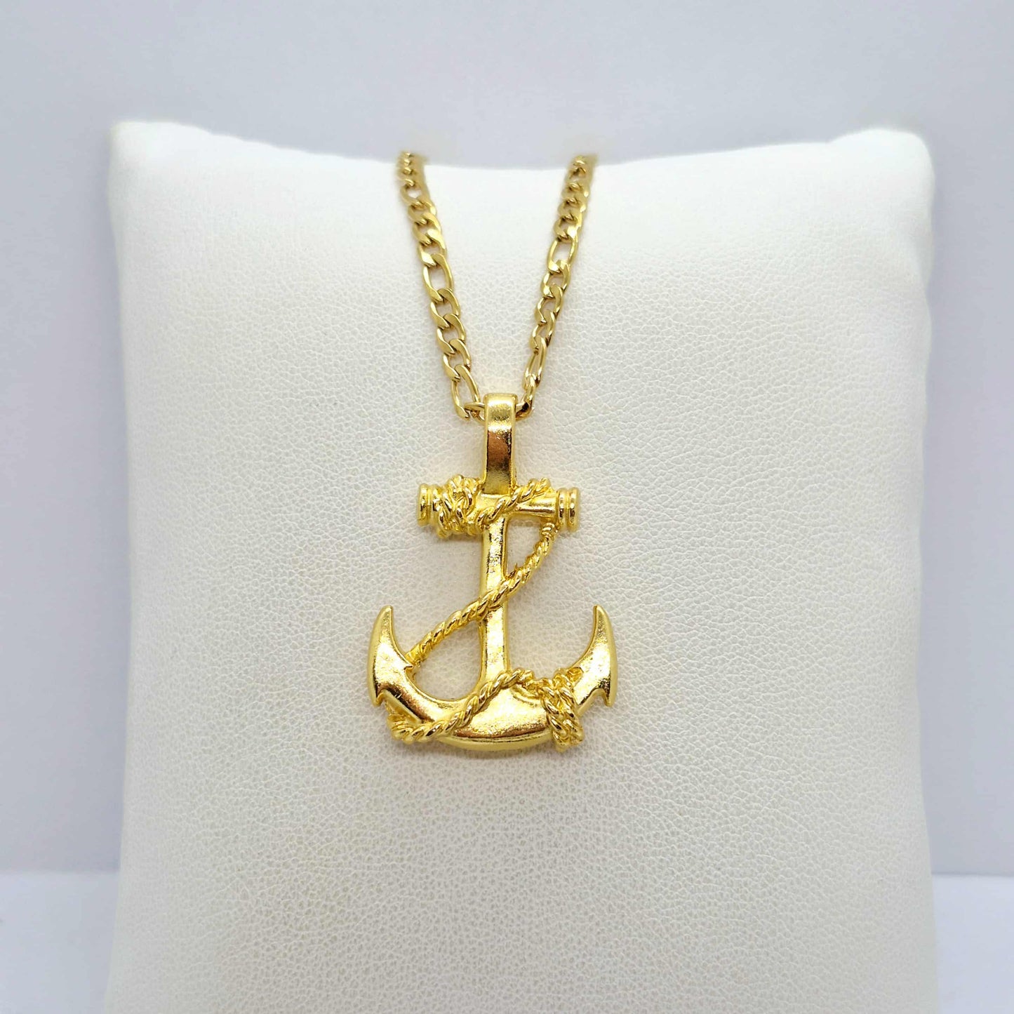 Anchor Pendant in Gold Plated Stainless Steel with Chain Necklace