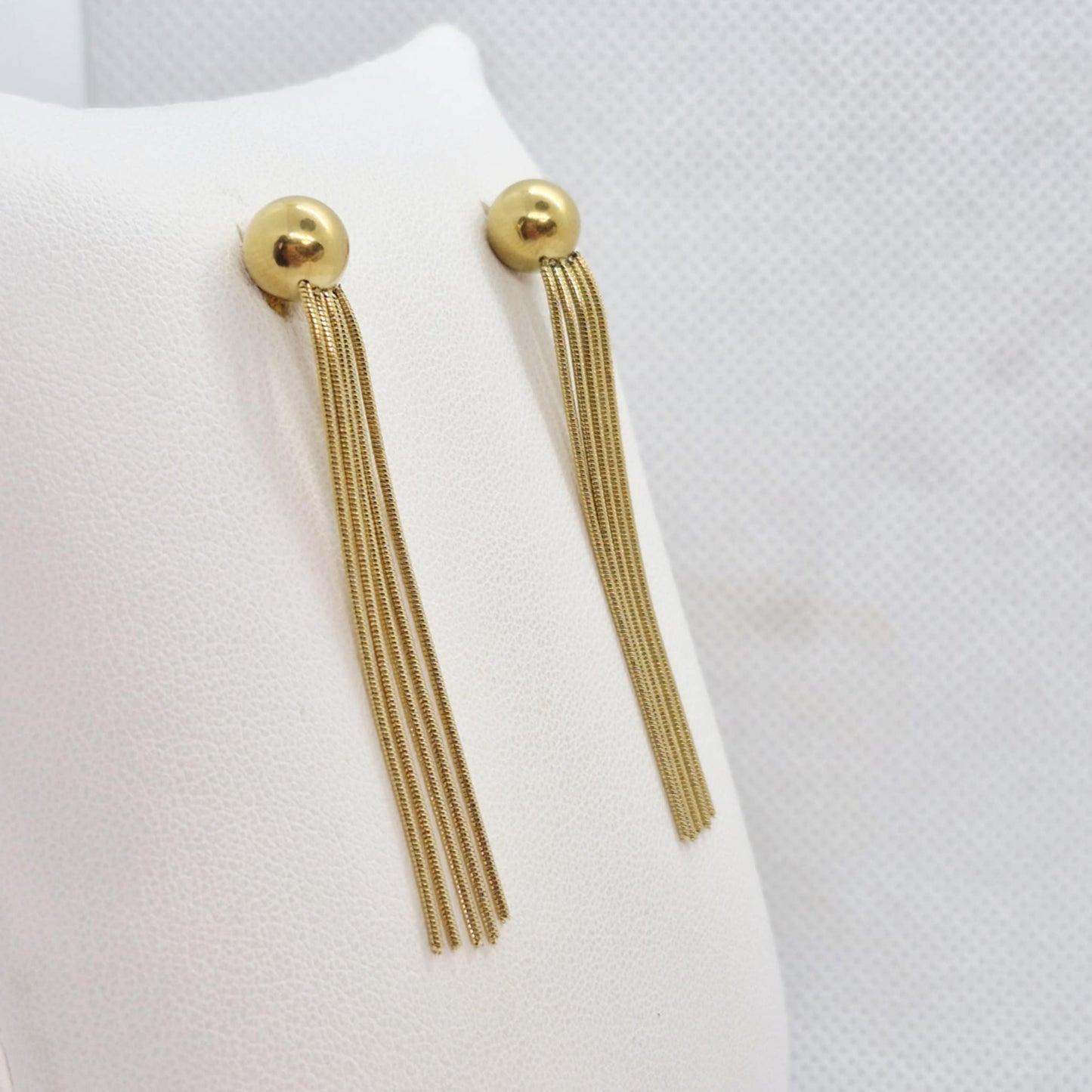 Gold Plated Stainless Steel Dangle Earrings