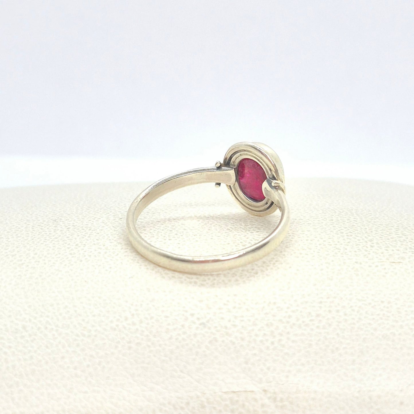 Natural Ruby Stone Ring in Sterling Silver Setting