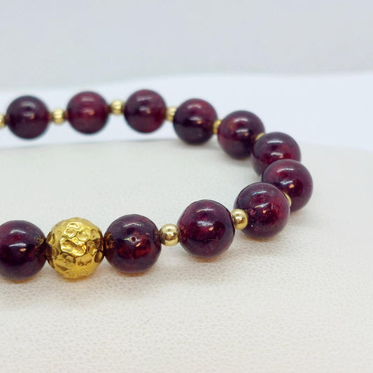 Natural AAA Ruby Stone Bracelet in 8mm Stones