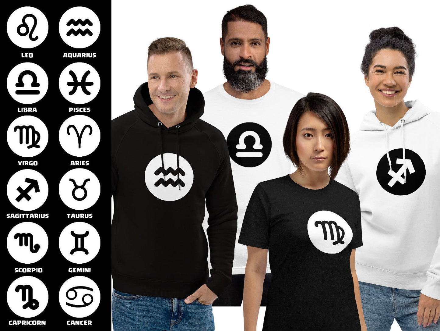 Aquarius Star Symbol TShirt and Hoodie for Men and Women
