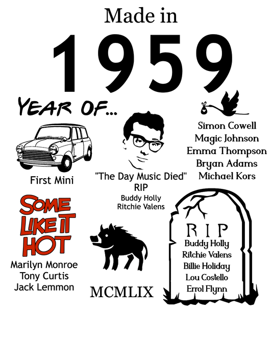 Made in 1959 TShirt - Unisex