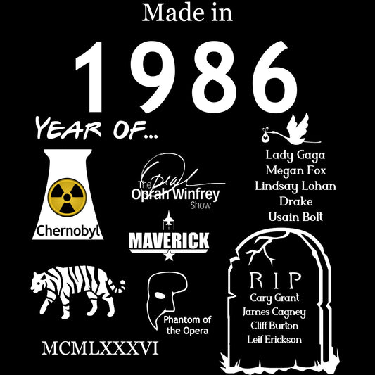 Made in 1986 TShirt - Unisex