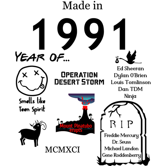 Made in 1991 TShirt - Unisex