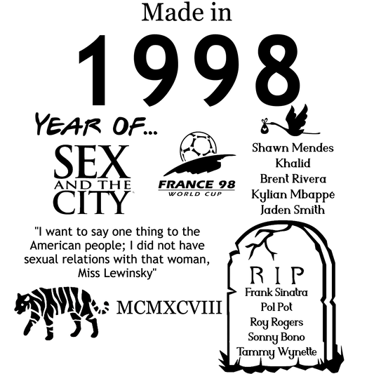 Made in 1998 TShirt - Unisex