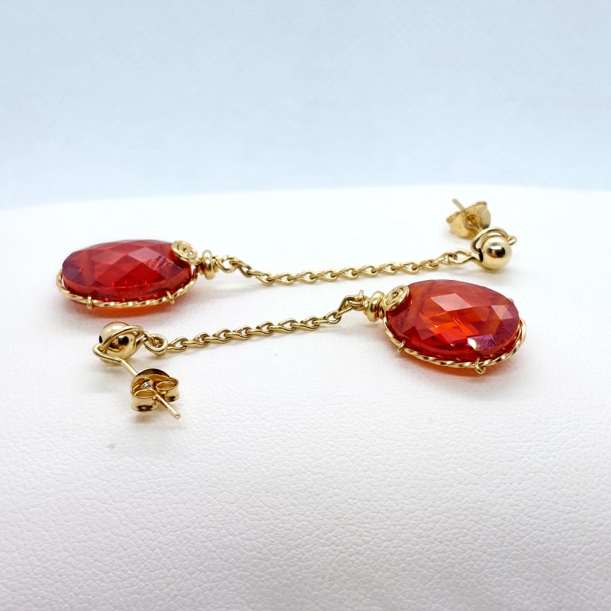 Ruby Set in Solid 10K Gold Lab Created