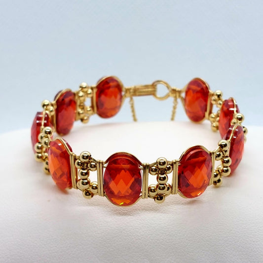 Ruby Set in Solid 10K Gold Lab Created