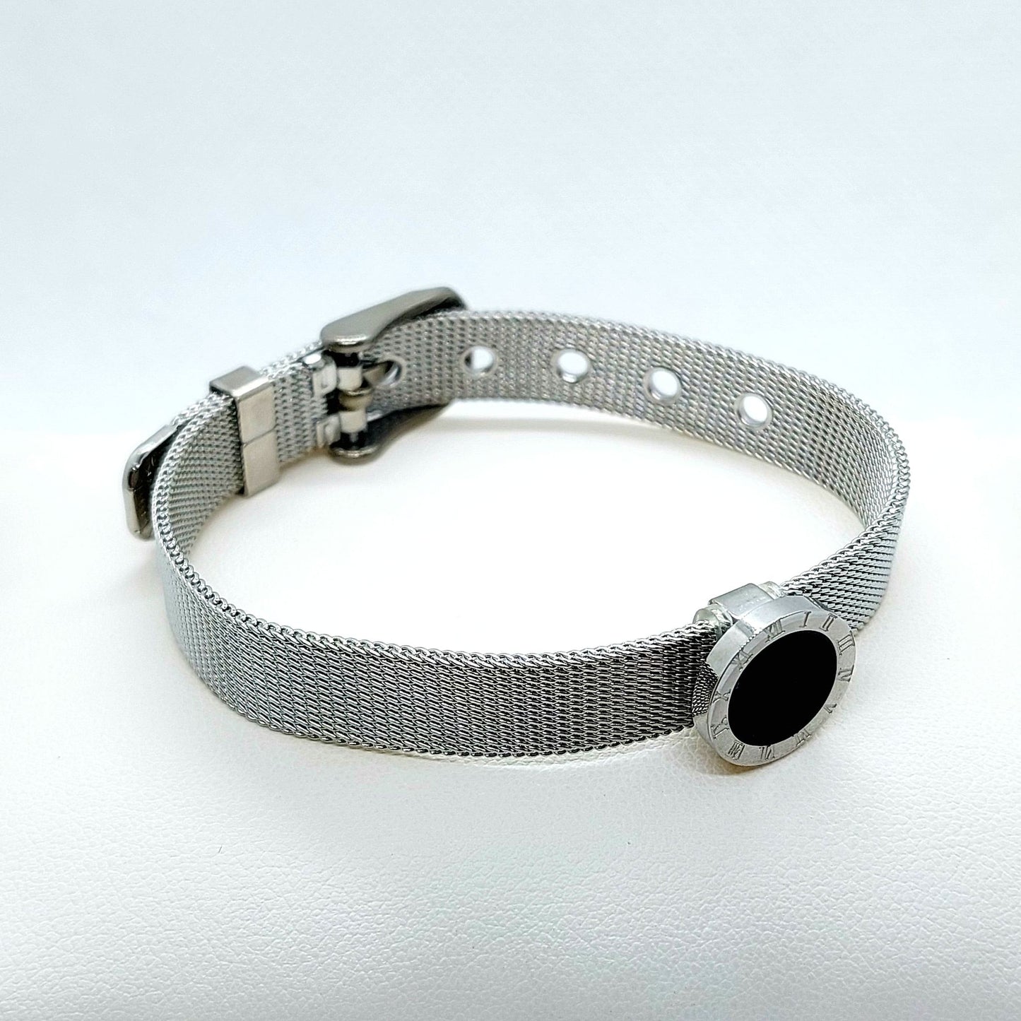 Stainless Steel Silver Mesh Bracelet - Adjustable