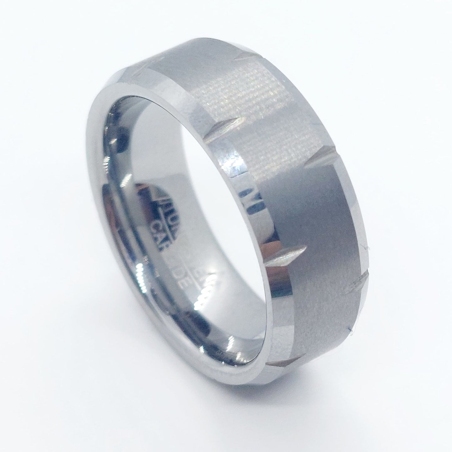 Silver Tungsten Carbide Ring - 8mm