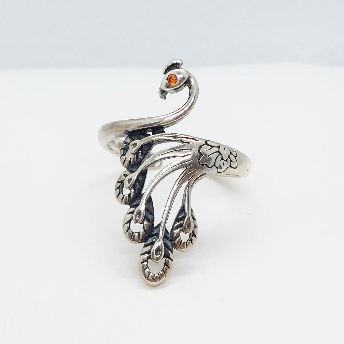 Peacock Ring in Sterling Silver Resizeable