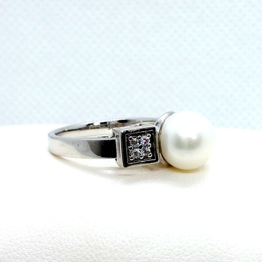 Natural Freshwater Pearl Ring - 9mm - Sterling Silver