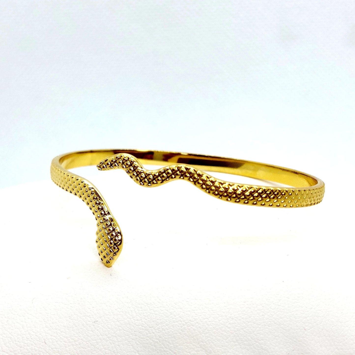 Snake Bangle Bracelet - Stainless Steel Gold Plated