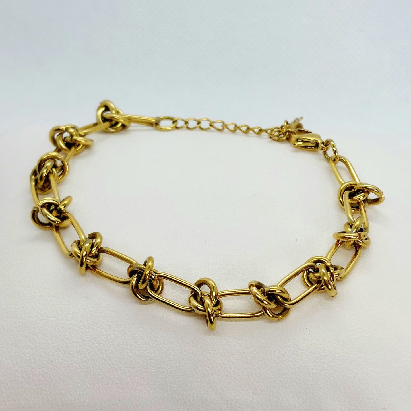 Stainless Steel Designer Chain Bracelet - 18+5cm - Gold Plated