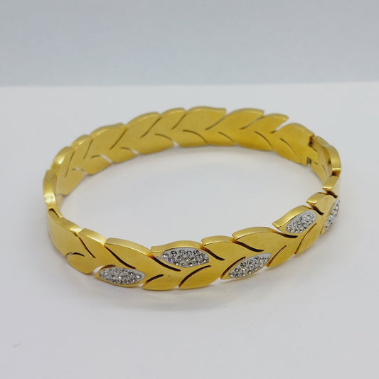 Stainless Steel Bangle - Bracelet - Gold Plated