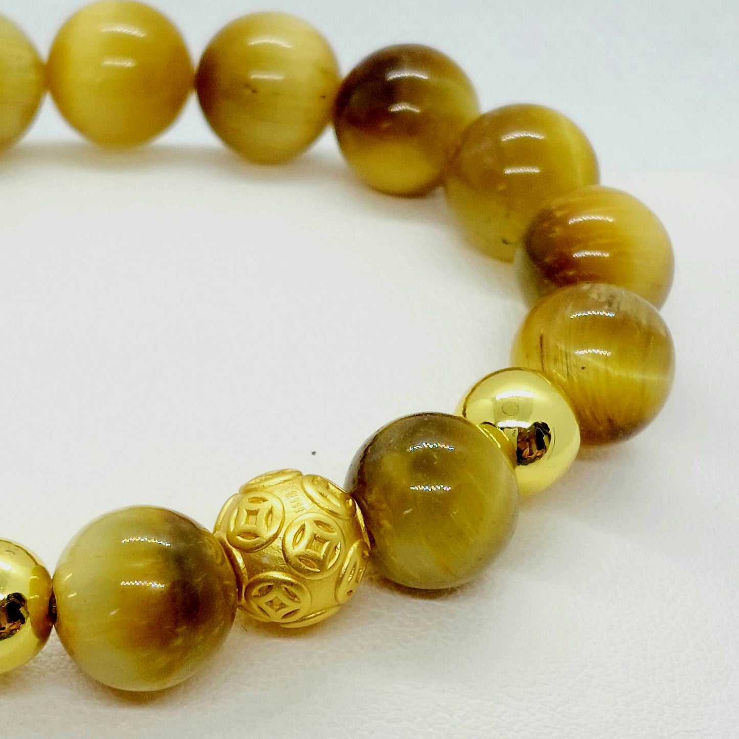 Golden Tiger Eye Bracelet with 10mm Stones
