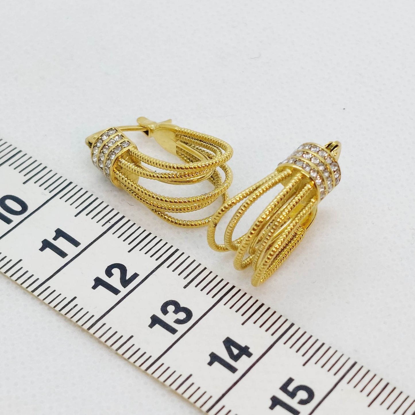 Stainless Steel Gold Plated Earrings with Zircon