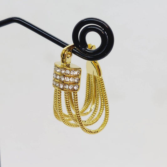 Stainless Steel Gold Plated Earrings with Zircon