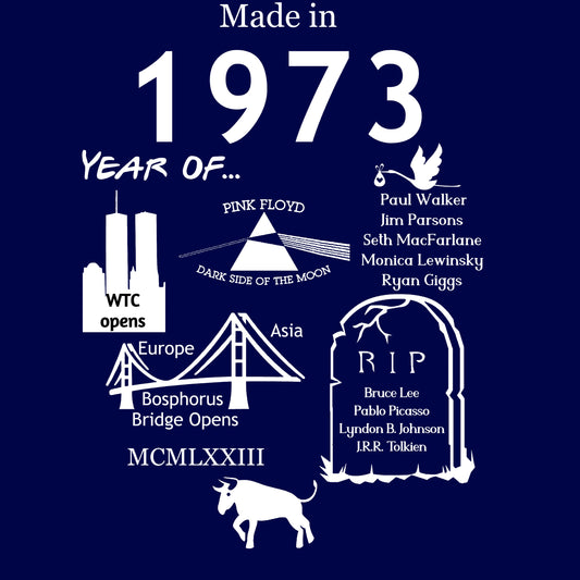 Made in 1973 TShirt - Unisex
