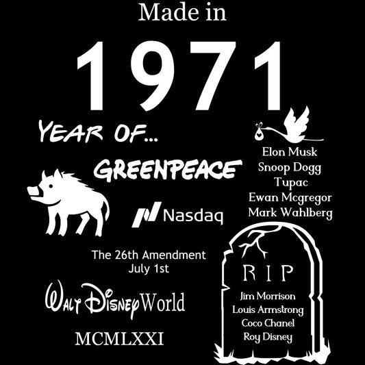 Made in 1971 TShirt - Unisex