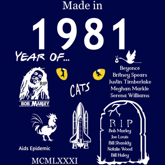 Made in 1981 TShirt - Unisex