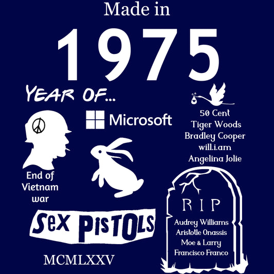 Made in 1975 TShirt - Unisex