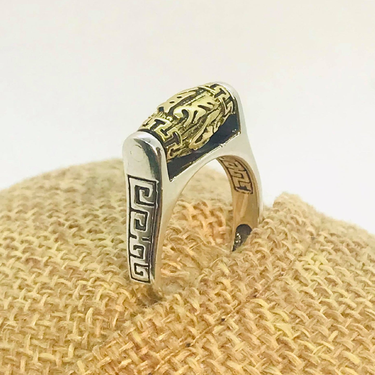 Tibetan Spinning Prayer Ring in Sterling Silver Resizeable