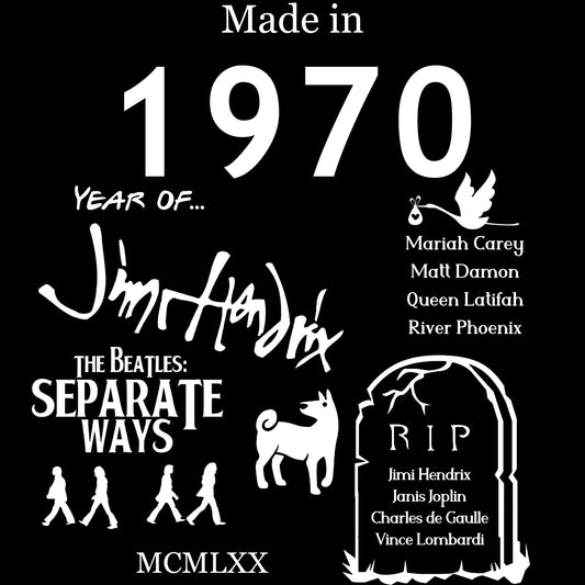 Made in 1970 TShirt - Unisex