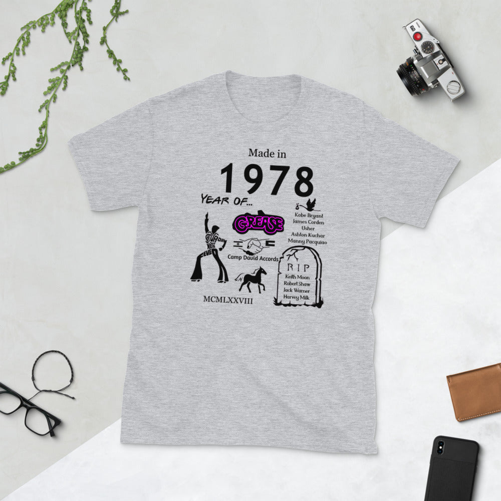 Made in 1978 (Black) TShirt - Unisex