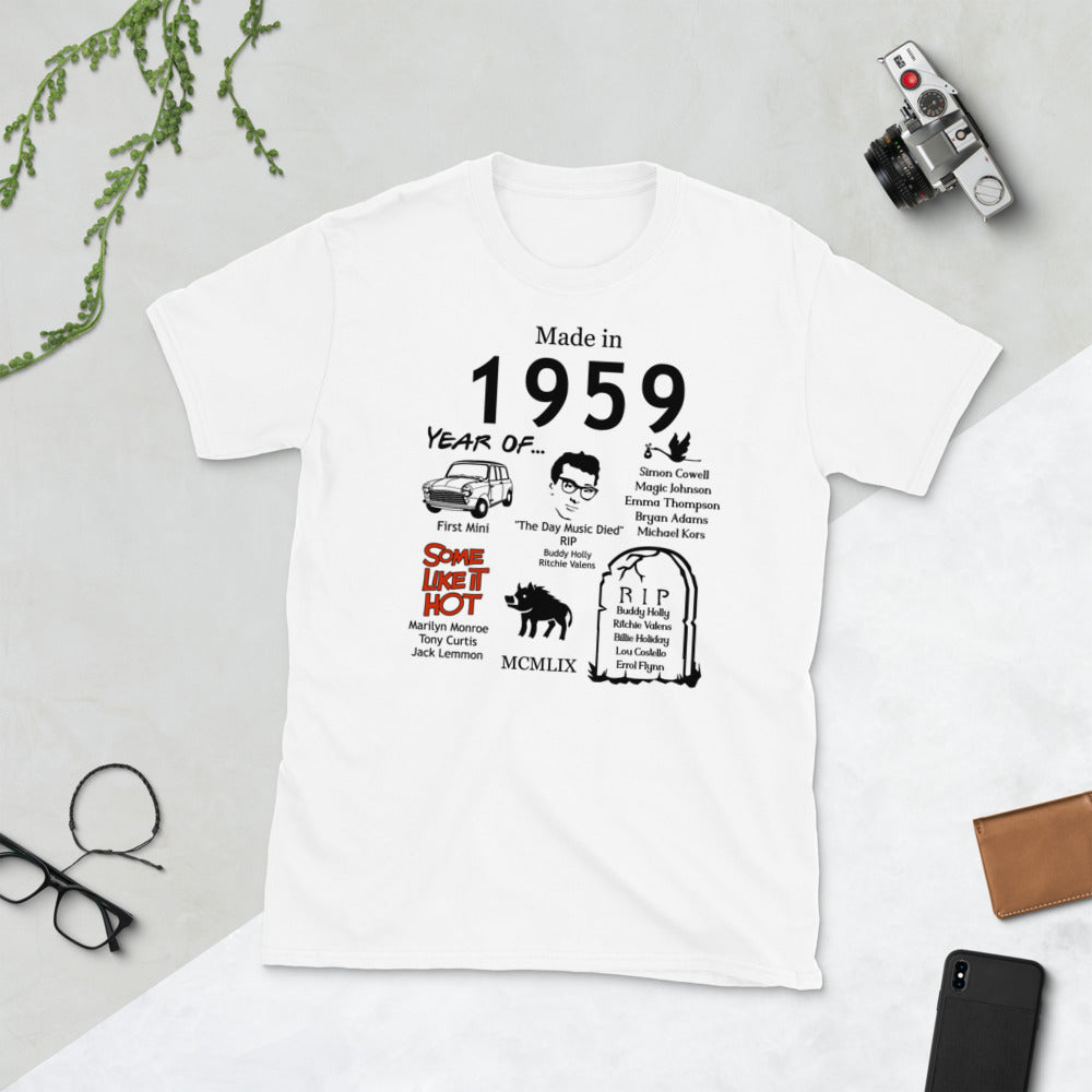 Made in 1959 (Black) TShirt - Unisex