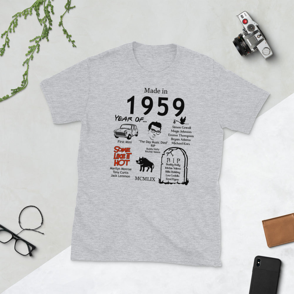 Made in 1959 (Black) TShirt - Unisex
