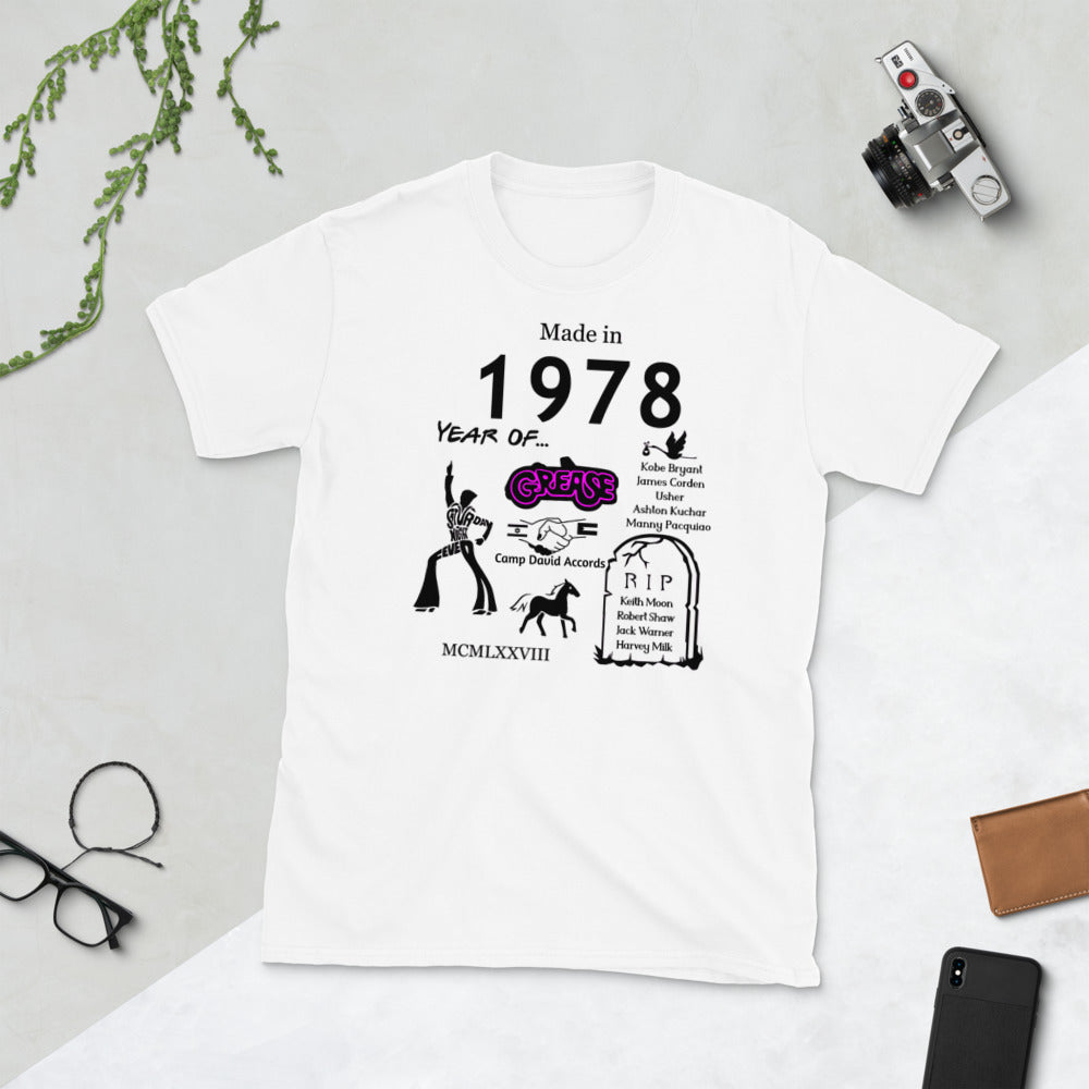 Made in 1978 (Black) TShirt - Unisex
