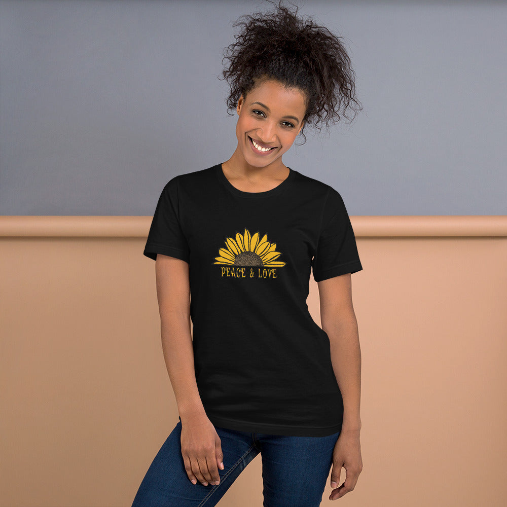Peace & Love TShirt - Unisex - Sunflower