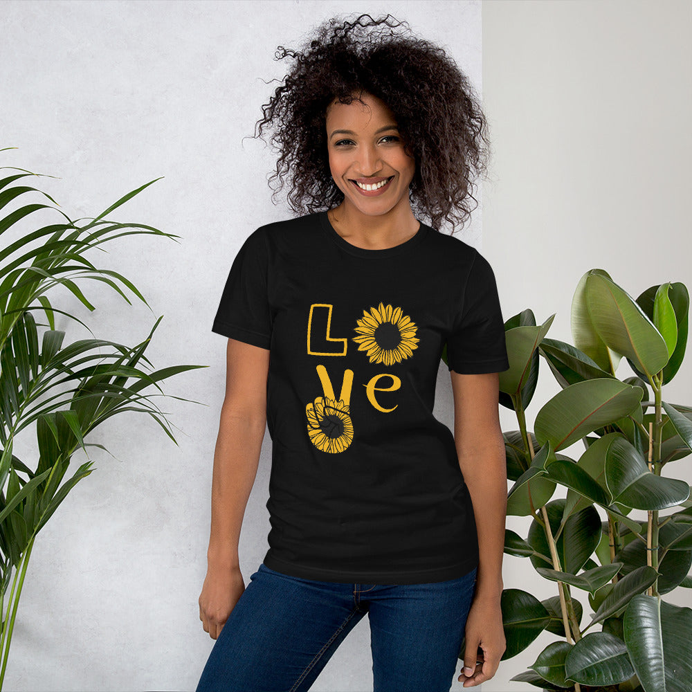 Peace & Love TShirt - Unisex - Sunflower