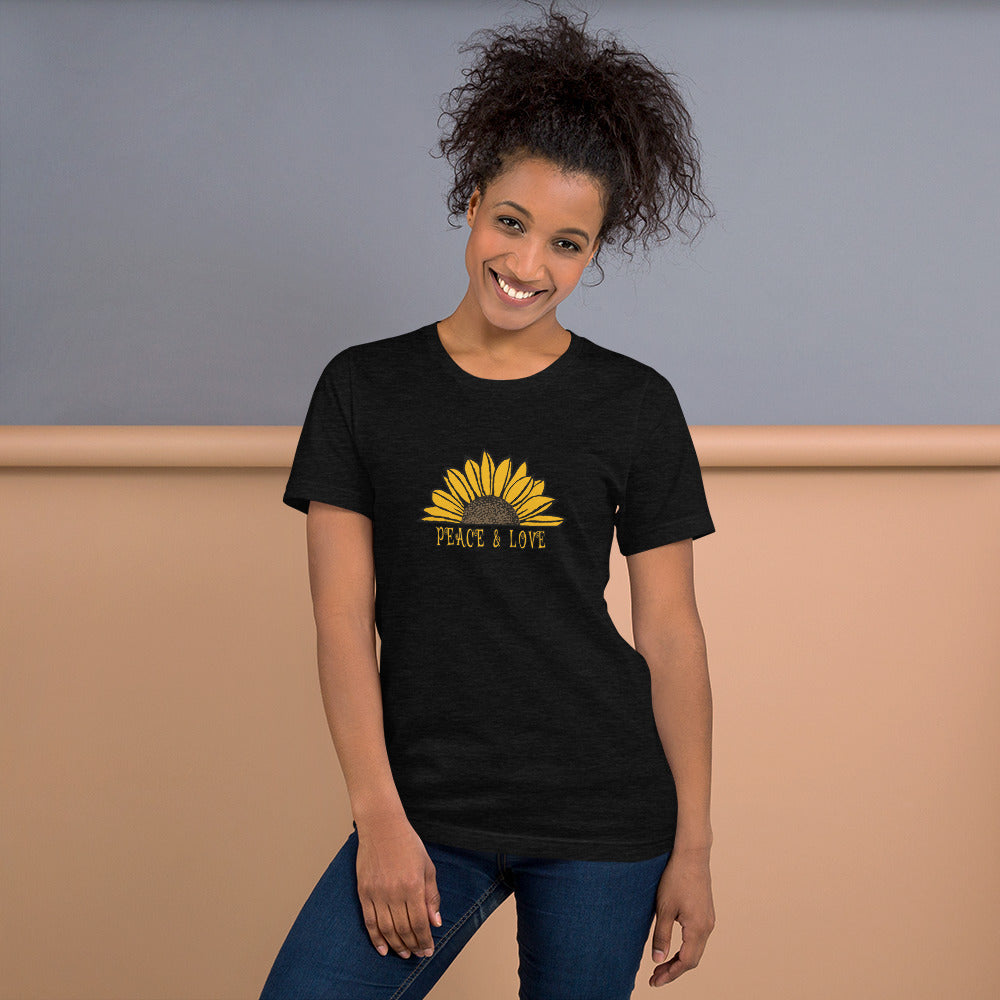 Peace & Love TShirt - Unisex - Sunflower