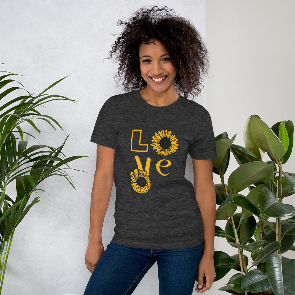 Peace & Love TShirt - Unisex - Sunflower