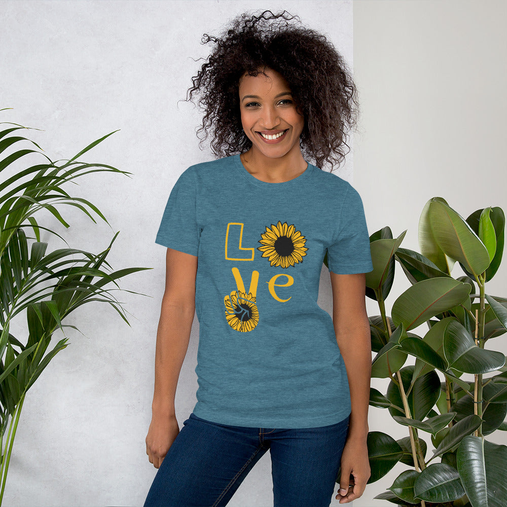 Peace & Love TShirt - Unisex - Sunflower