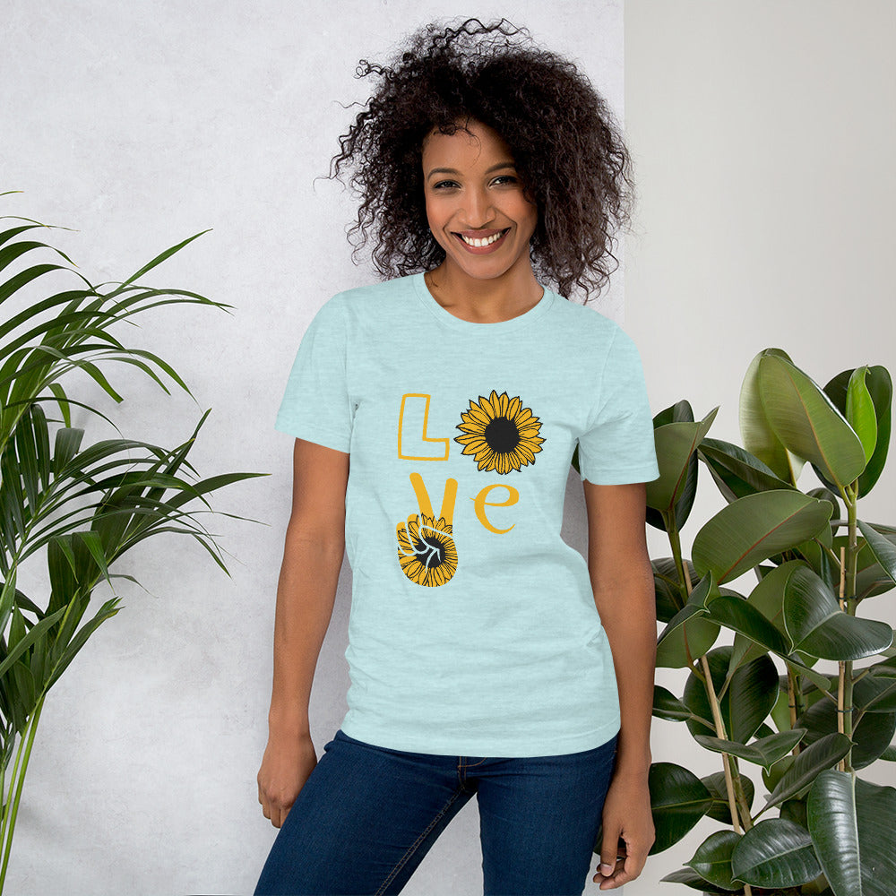 Peace & Love TShirt - Unisex - Sunflower