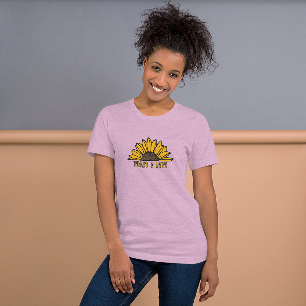 Peace & Love TShirt - Unisex - Sunflower