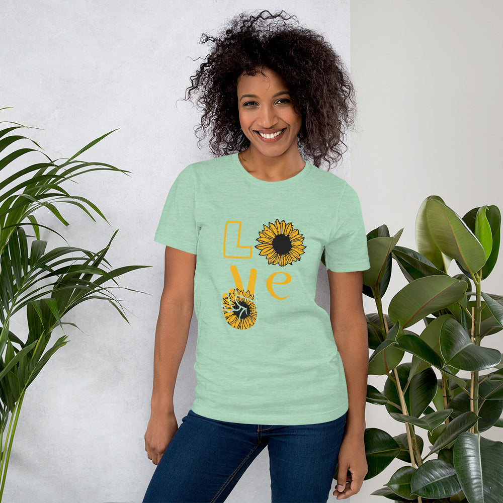 Peace & Love TShirt - Unisex - Sunflower