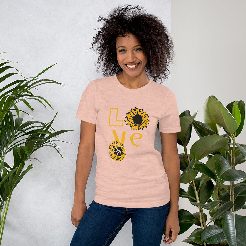 Peace & Love TShirt - Unisex - Sunflower